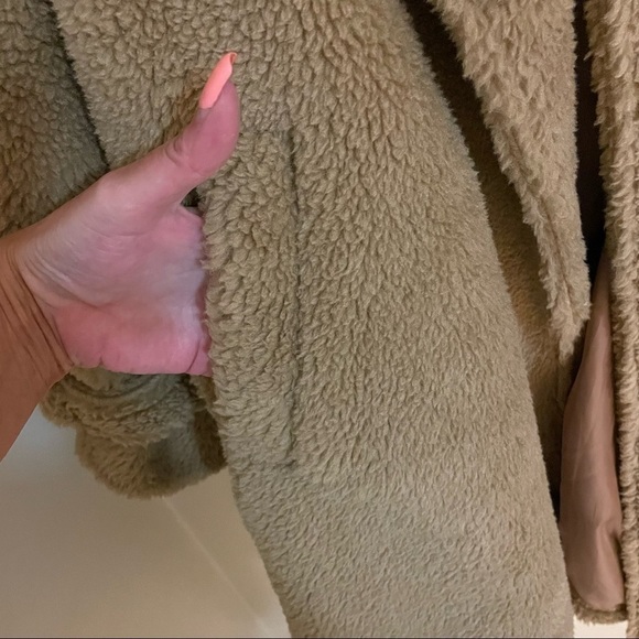 Double Breasted Teddy Coat, Notched Collar, Button Cuff, 2 pockets, Ov… - Picture 9 of 12